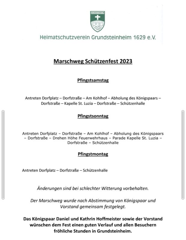 Marschweg Schützenfest 2023