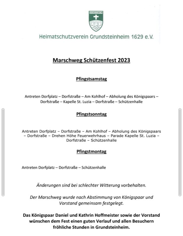 Marschweg Schützenfest 2023